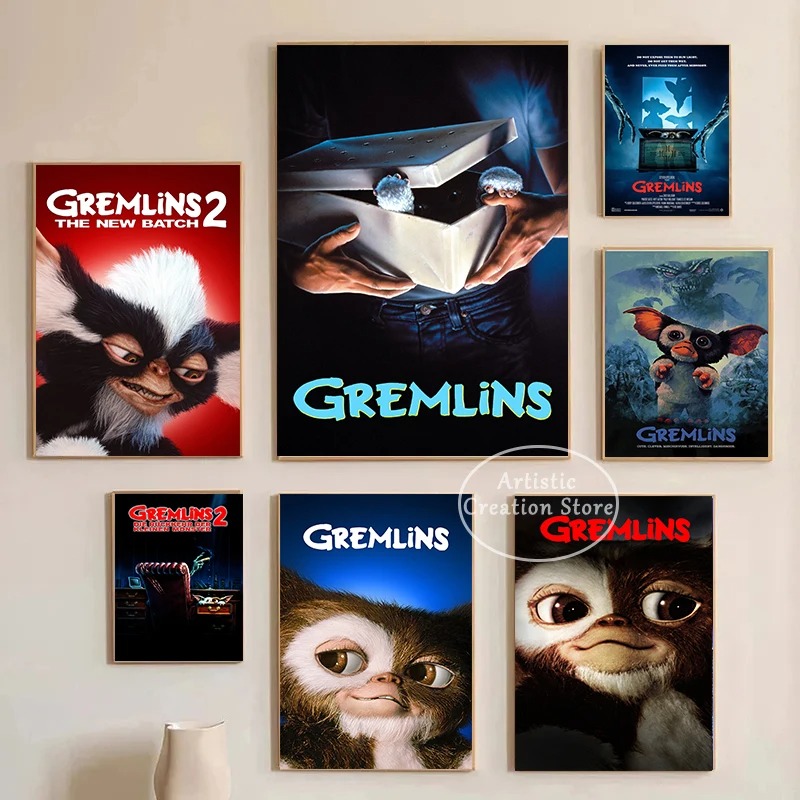 Home Cinema Movies - Classic Movie Gremlins Poster Art Canvas