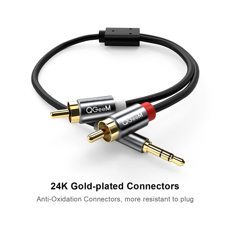 QGeeM RCA Cable 2RCA to 3.5 Au - đánh giá và giá Home Cinema Sound System