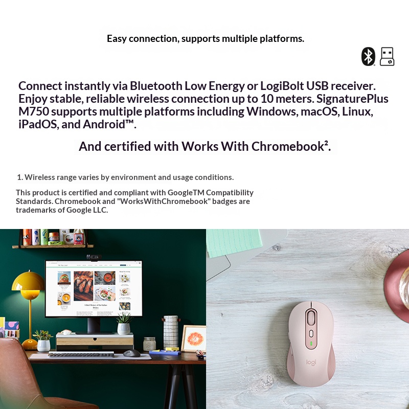Ergonomic M750 Wireless Mouse  - đánh giá và giá Logitech Home Cinema