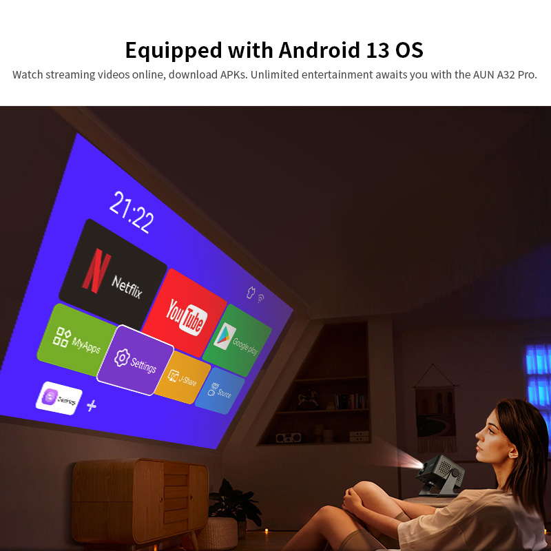 AUN Android Projector A32 Pro  - đánh giá và giá Home Cinema Movies
