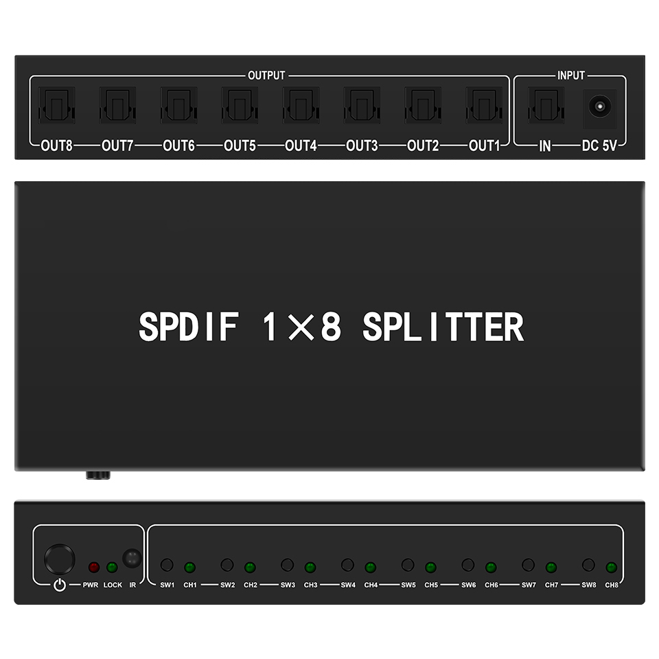 Optical Audio Splitter,1 in 8  - đánh giá và giá Home Cinema Sound System