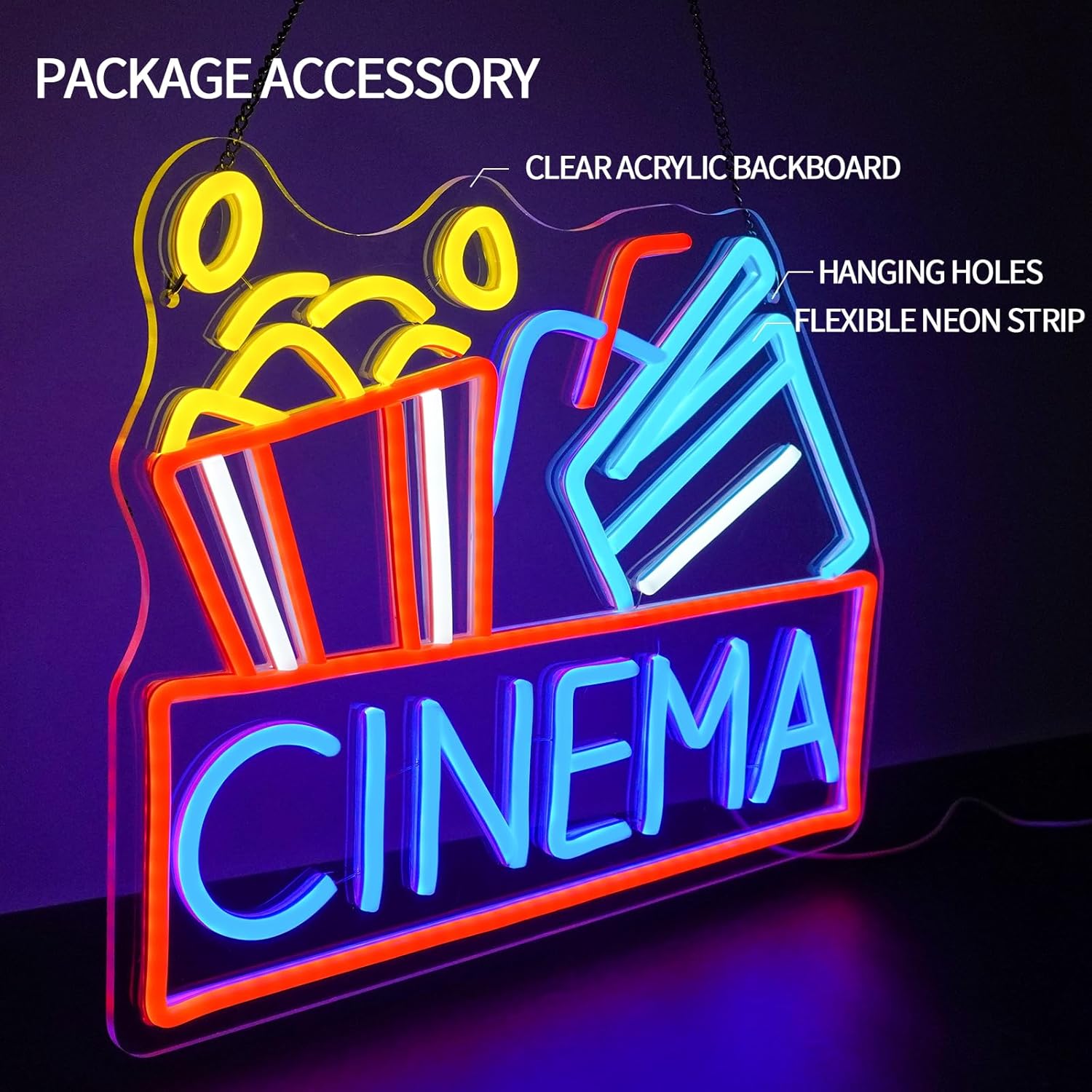 Cinema Neon Sign USB Powered L - đánh giá và giá Home Cinema Movies